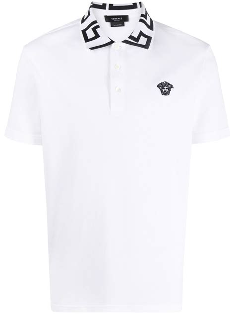 versace collection filigree collar polo|farfetch polo shirts.